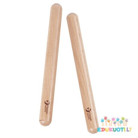 Medinės muzikinės lazdelės 18 cm RED40502
