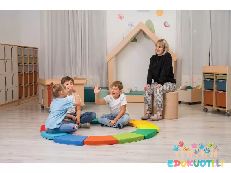 Pufų komplektas vaivorykštė NS3430 edukuoti