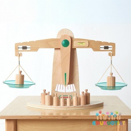Didelės medinės Montessori svarstyklės RME29904 - Image 2