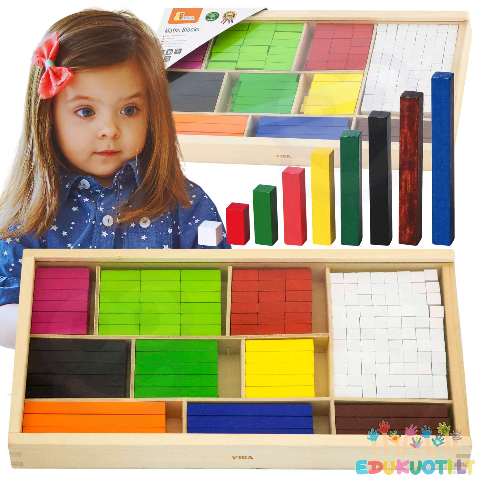 Medinės lavinamųjų pagaliukų matematinės kaladėlės R56166