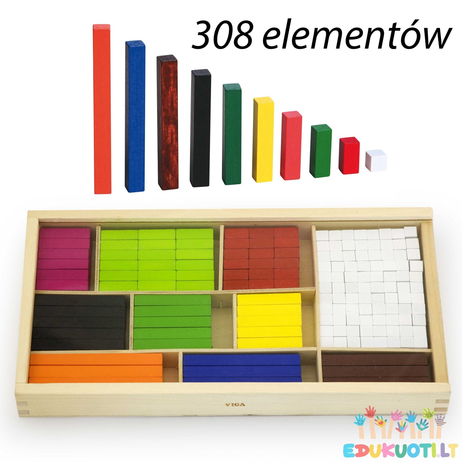 Medinės lavinamųjų pagaliukų matematinės kaladėlės R56166 - Image 2
