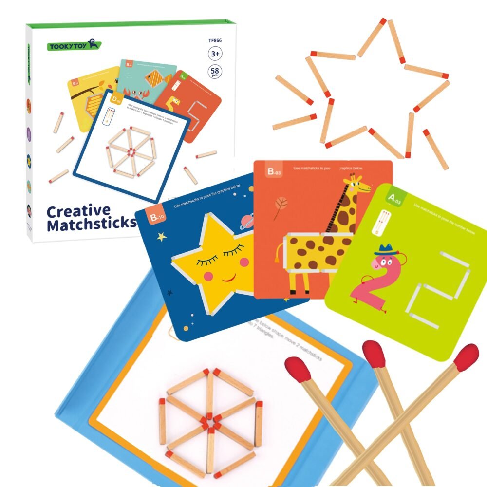Medinė dėlionė galvosūkis magnetiniai degtukai ED66866