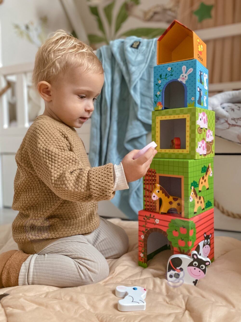 Kaladėlių bokštas rūšiavimo dėlionė ferma ED31446 - Image 2
