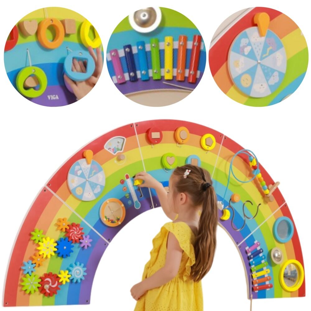 Didelė manipuliacinė edukacinė lenta vaivorykštė EDU44642