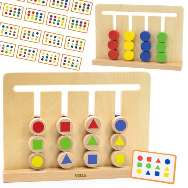 Medinė Montessori spalvų ir formų dėlionė R44707