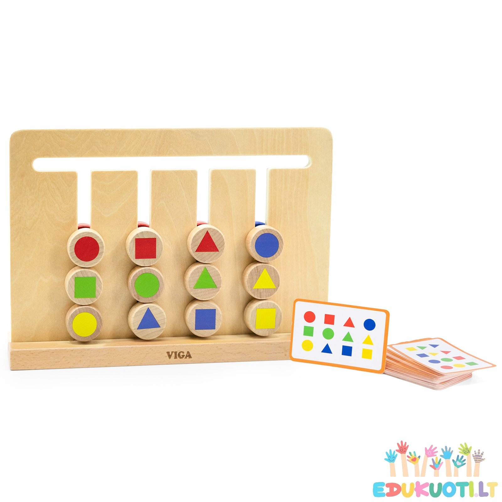 Medinė Montessori spalvų ir formų dėlionė R44707 - Image 2