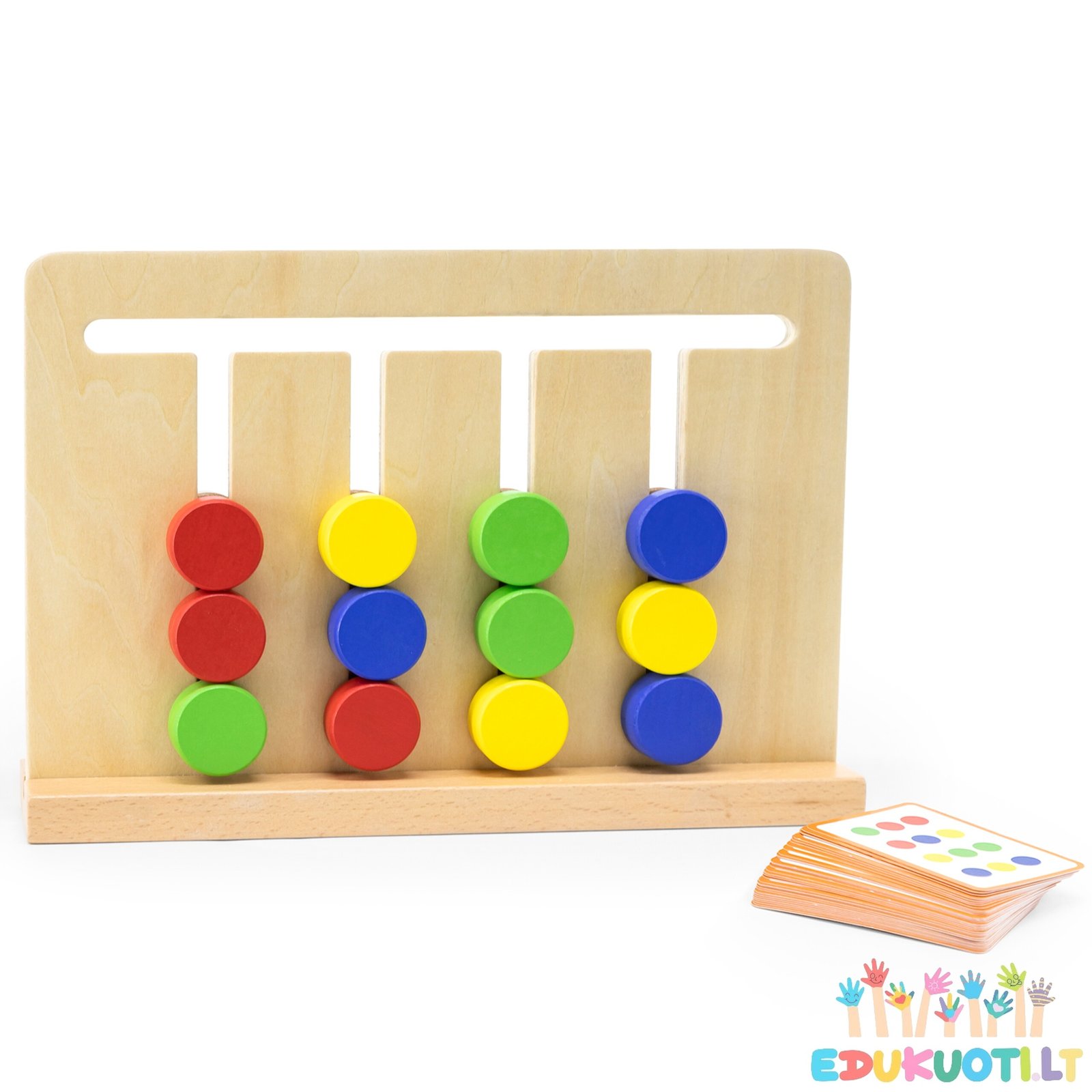 Medinė Montessori spalvų ir formų dėlionė R44707 - Image 3