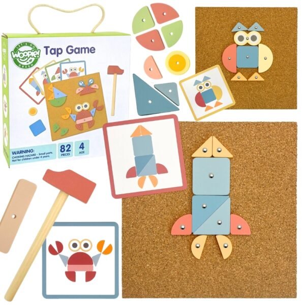 Medinis dėlionės plaktukas su vinimis 20 raštų,82 vnt. ED52883