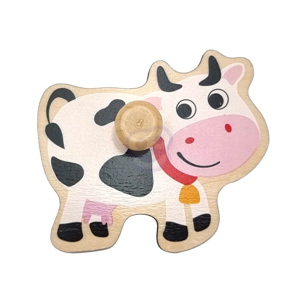 Medinė Montessori dėlionė ūkis su rankenėlėmis ED53507 - Image 2