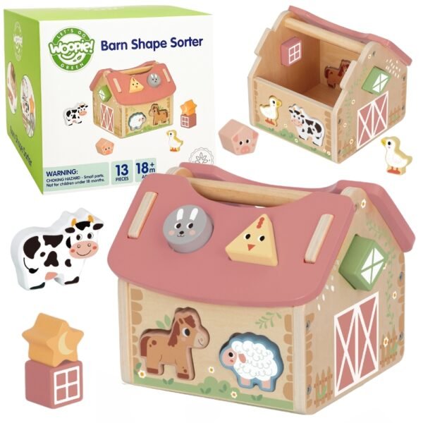 Medinis ūkis formų ir spalvų rūšiavimo namukas 13 vnt ED53514