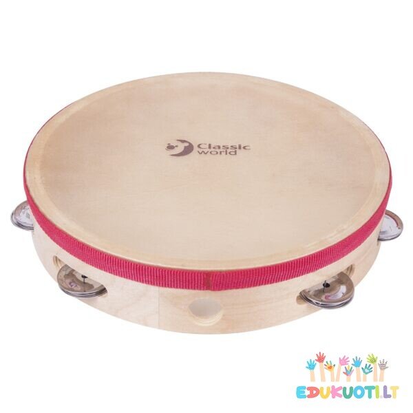 Medinis tamburinas 25 cm RED40514