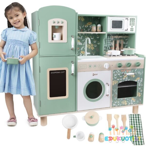 Didelė medinė virtuvė su priedais R50562