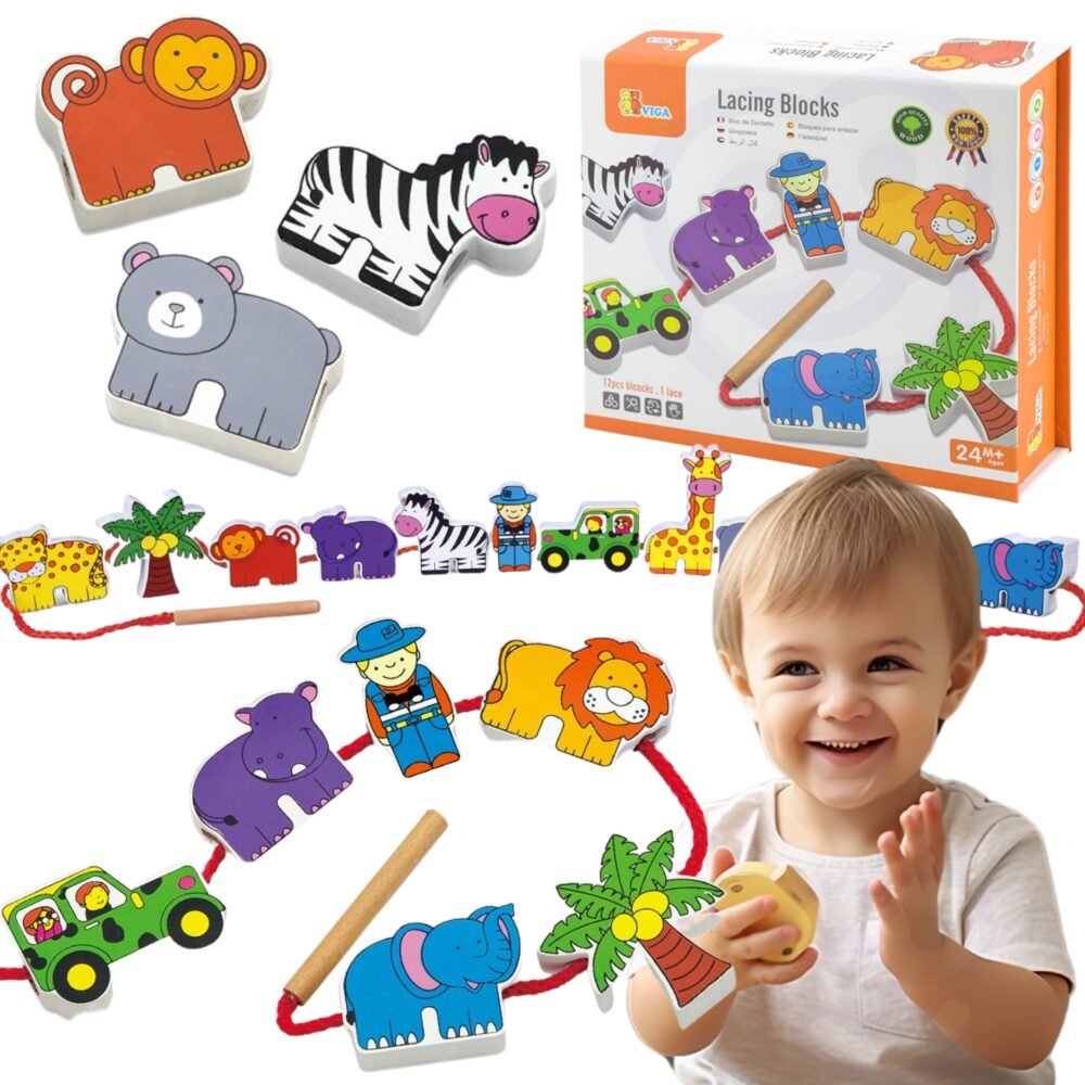 Medinis vėrimo rinkinys safari 12 vnt ED59549