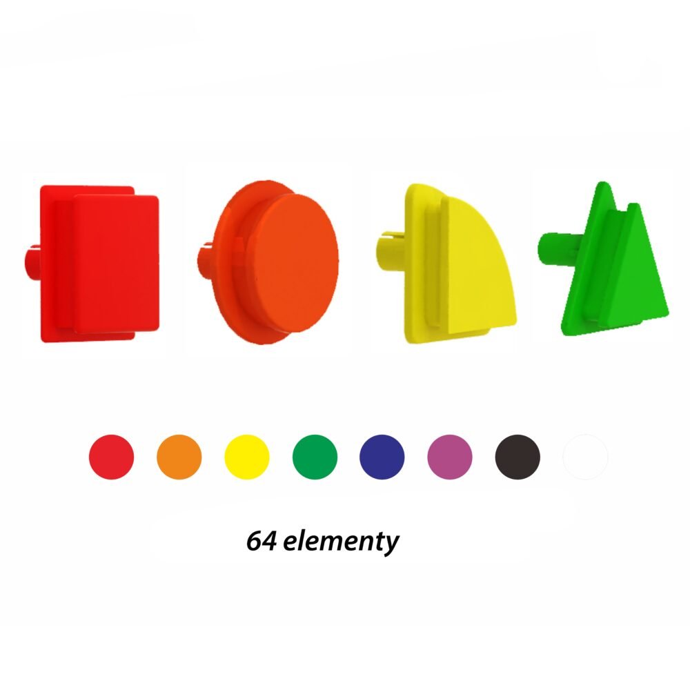 STEAM MASTERKIDZ  lentų geometrinių kištukų rinkinys 64 vnt. EDU14818 - Image 2