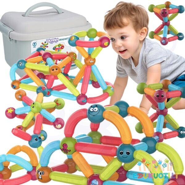 Magnetinis konstruktorius šiaudeliai dėžutėje 52 vnt R45173