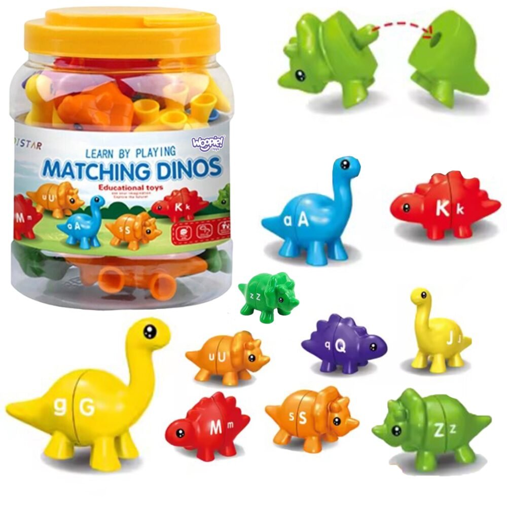 Plastikinis raidžių pažinimo rinkinys konstruktorius dinozaurai ED51886