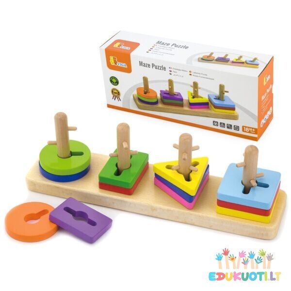 Medinė Montessori rūšiavimo dėlionė formos R50968