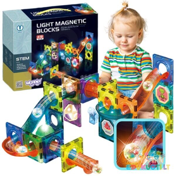 Šviečiantis magnetinis konstruktorius 49 vnt R40017