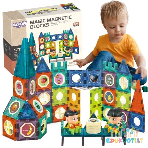 Šviečiantis magnetinis konstruktorius 98 vnt R43056