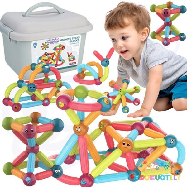 Magnetinis konstruktorius šiaudeliai dėžutėje 76 vnt EDU45180