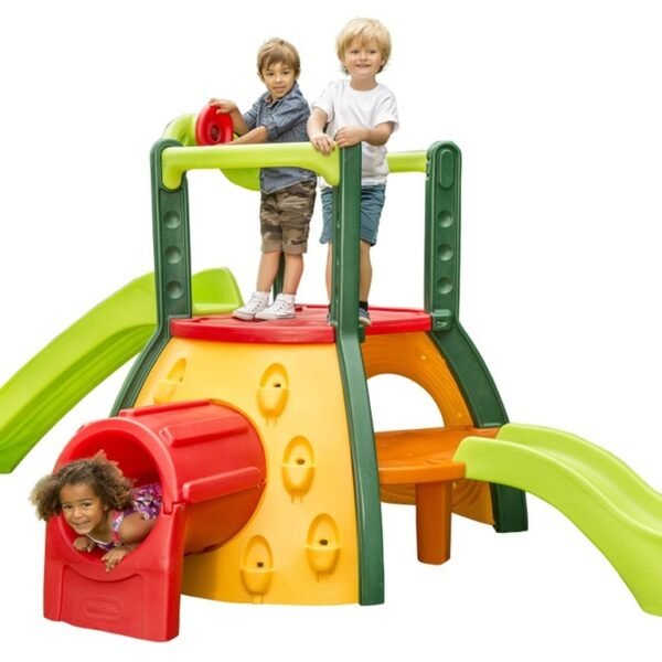 Didelis plastikinis žaidimų namukas su čiuožykla ED44445