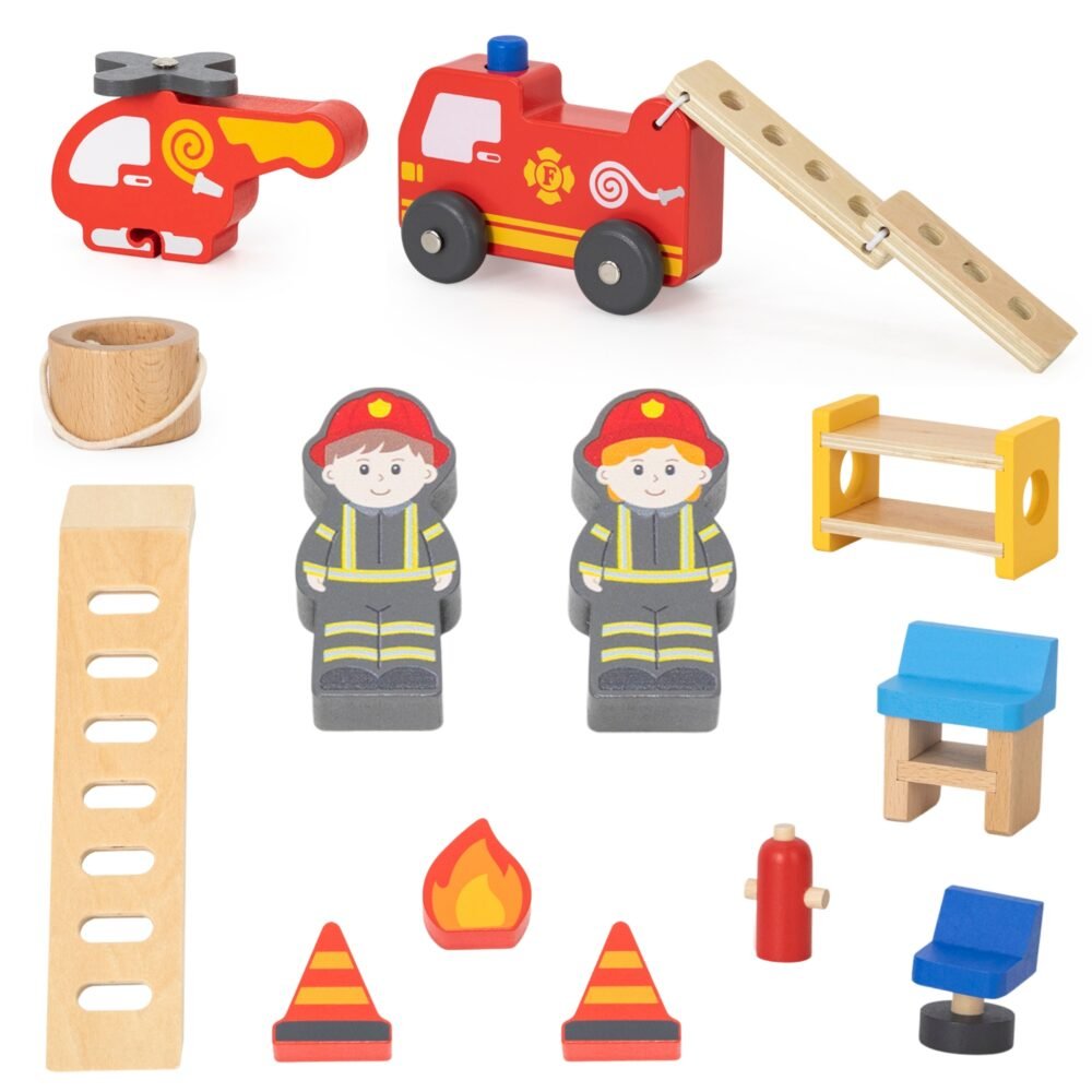 Medinė gaisrinės nuovada su figūrėlėmis ED44801 - Image 2