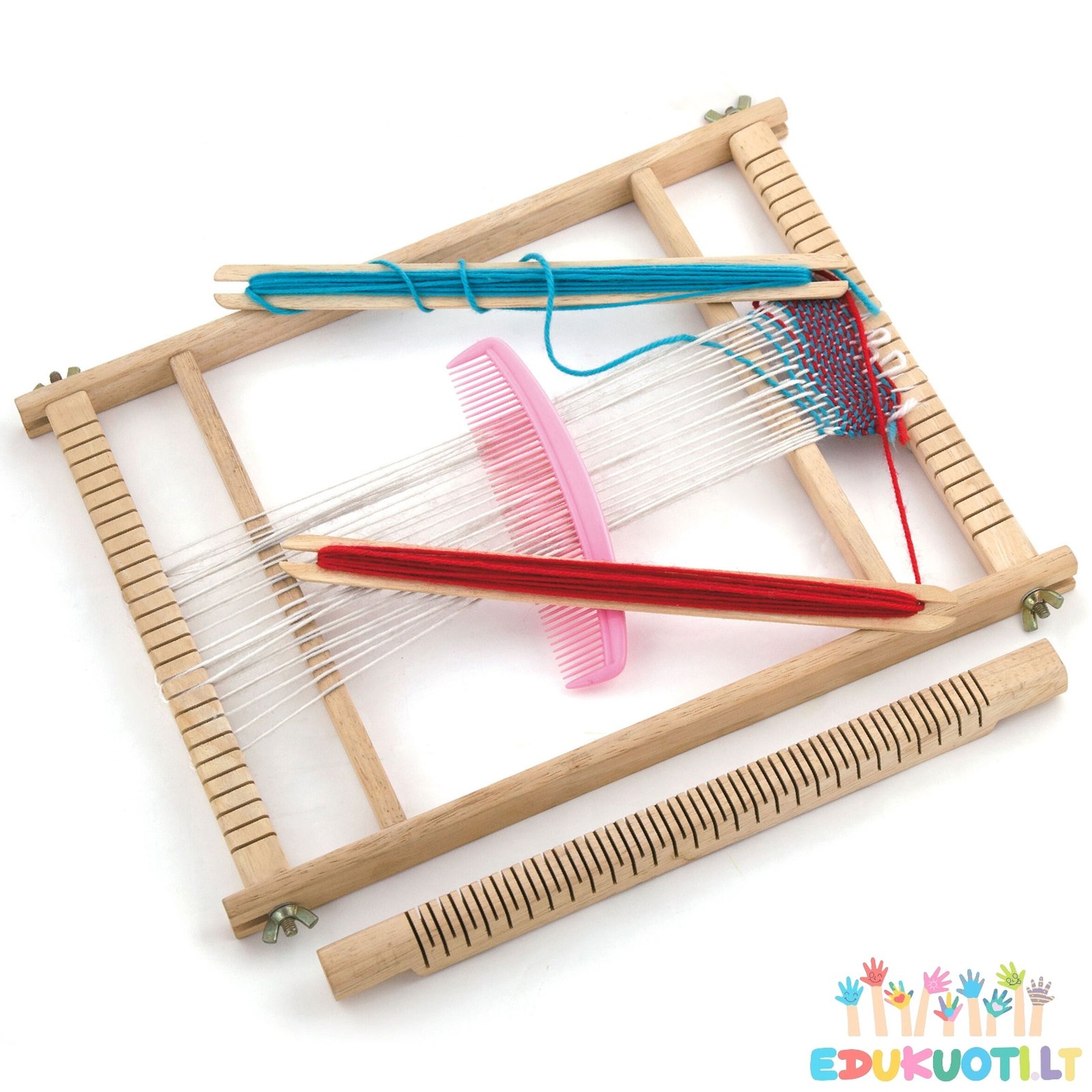 Medinių staklių Montessori audimo rinkinys R58392