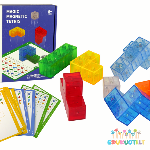 Magnetinė Tetris dėlionė su užduočių kortelėmis ED15596