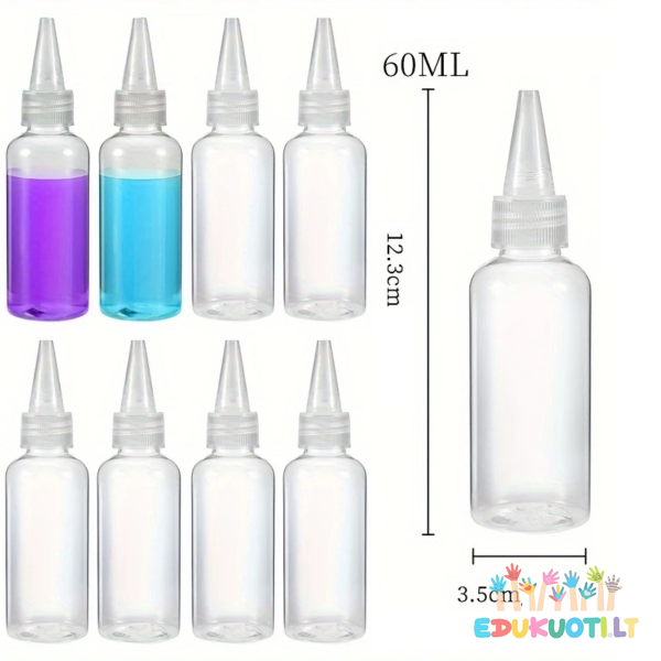 60ml išspaudžiamas buteliukai 10 vnt. ED8055