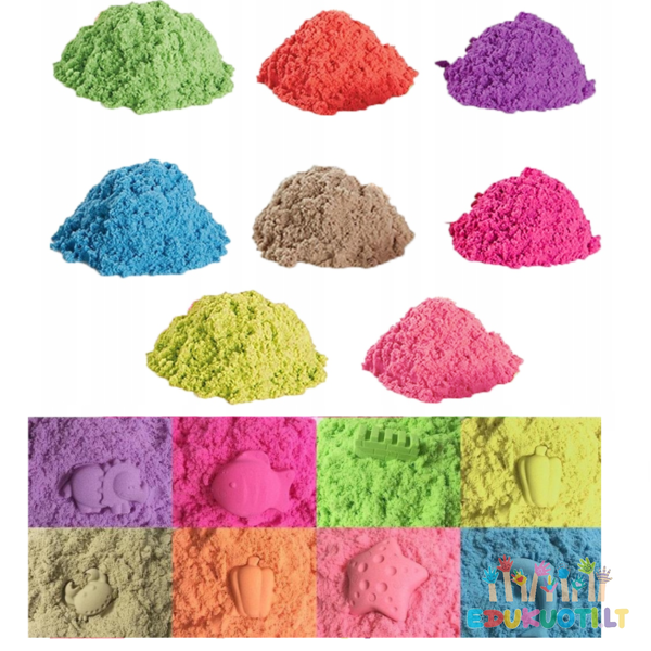 Kinetinis smėlis 1 kg įvairių spalvų ED8102