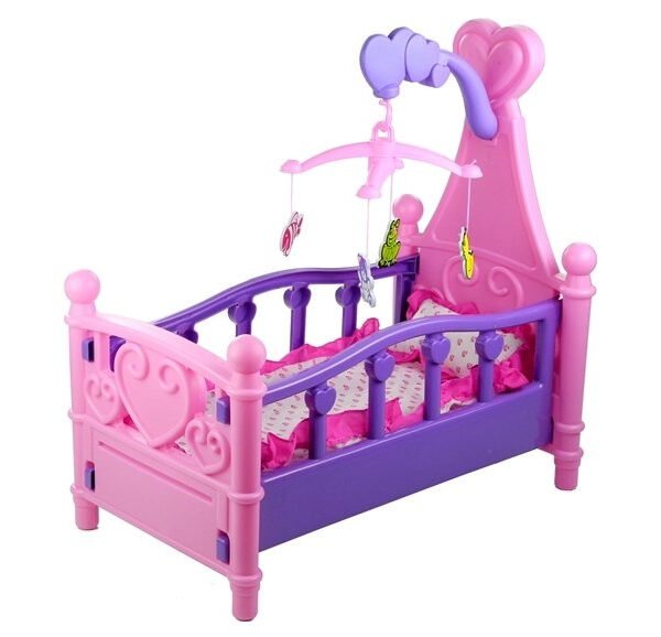 Lova lėlei su pataliukais ir karusele ED47666