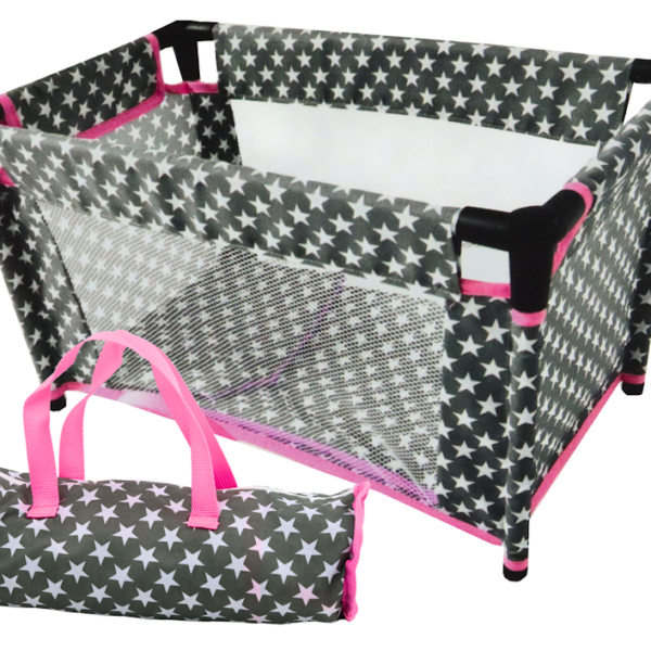 Lova lėlei su pataliukais ir krepšiu laikymui ED19967