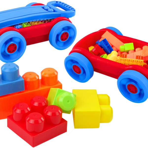 Kaladėlių rinkinys vežimėlyje su ratukais ED18298