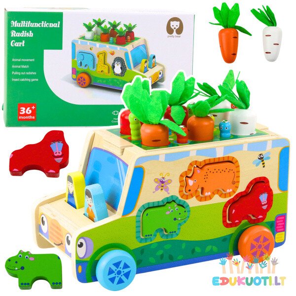 Edukacinis medinis automobilis formų rūšiavimas ED21220 dėlionė