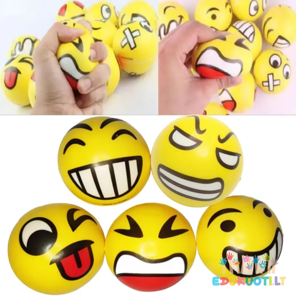 Minkšti kamuoliukai emocijos 6 vnt ED1015