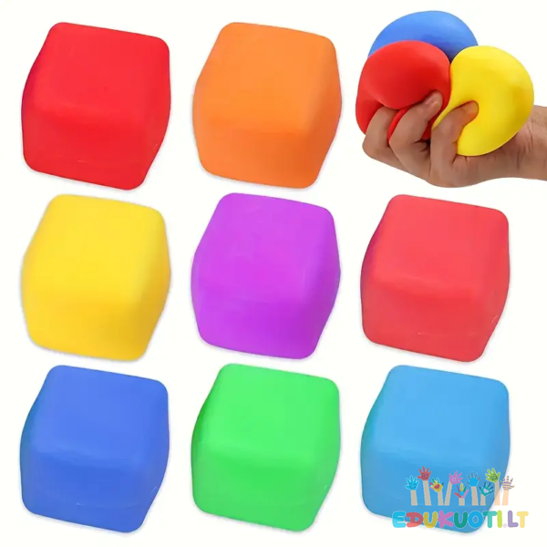 Spalvoti minkšti kubai 12 vnt ED21043