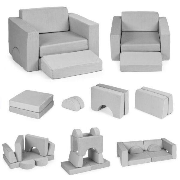 Modulinis sulankstomas fotelis 8 dalys pilkas TMSRT-13P