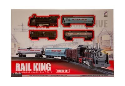 Karališkasis geležinkelio rinkinys iš 21 elemento, šviesų ir garso   R-734