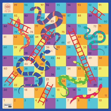 XXL PVC kilimėlis žaidimas Gyvatės ir kopėčios A8930