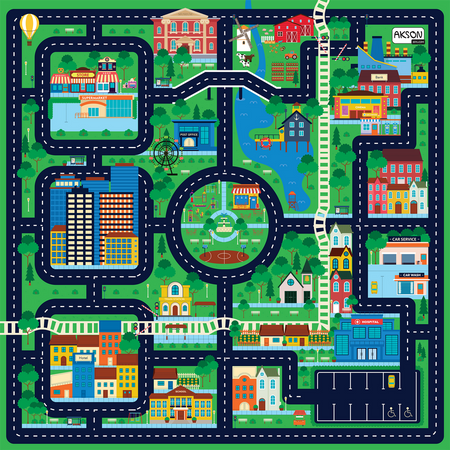 XXL PVC kilimėlis Miestas A9876