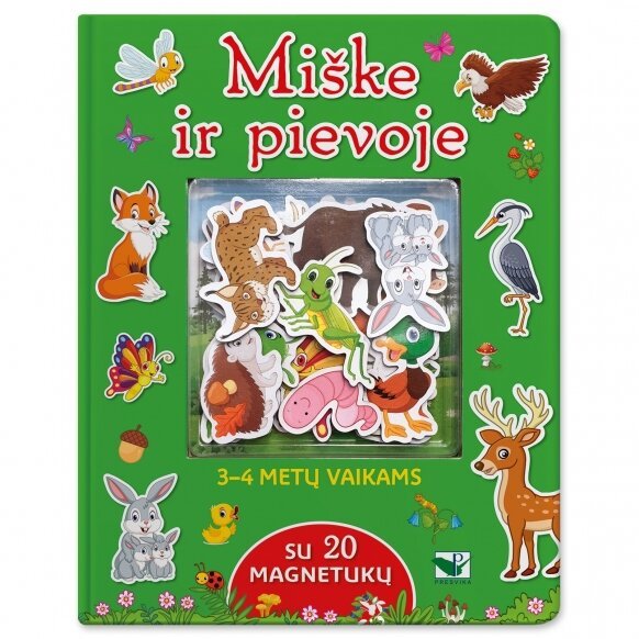 Knygelė su magnetukais Miške ir pievoje