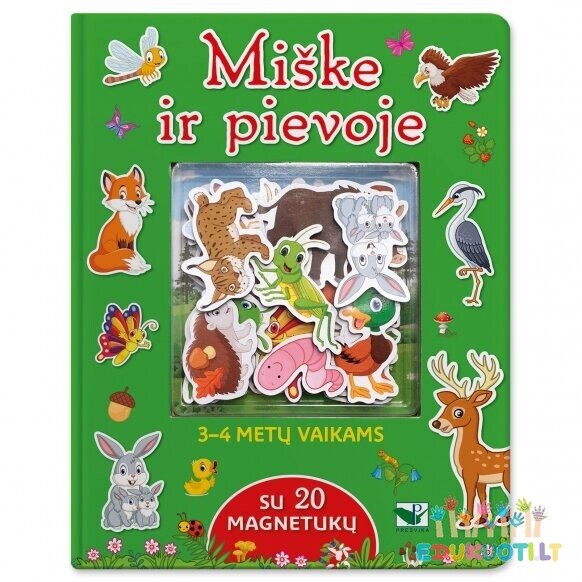 Knygelė su magnetukais Miške ir pievoje