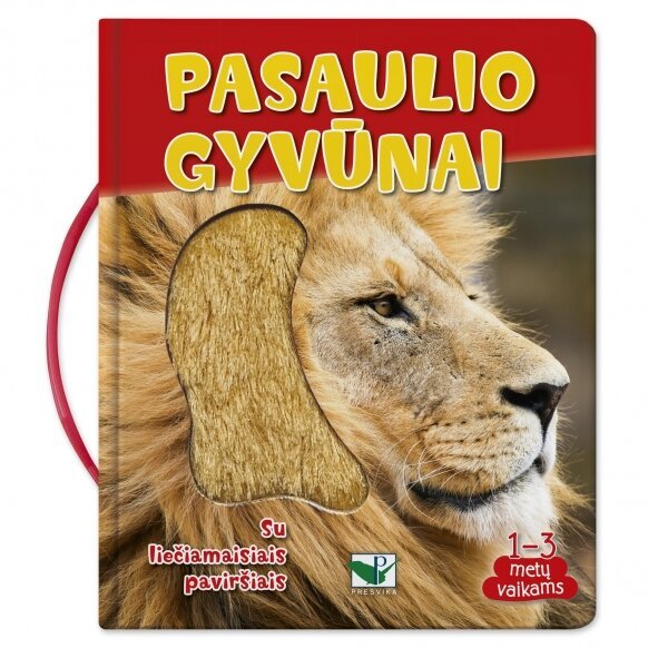 Knygelė su sensoriniais liečiamais elementais Pasaulio gyvūnai