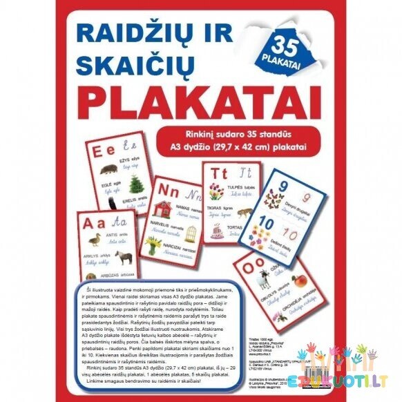 Mokomoji priemonė Raidžių ir skaičių plakatai