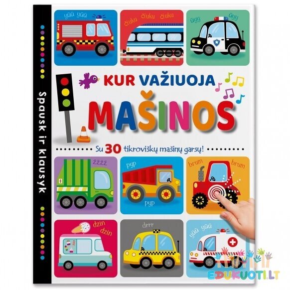 Knygelė su garsais Kur važiuoja Mašinos