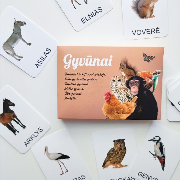 Edukacinių kortelių rinkinys Gyvūnai