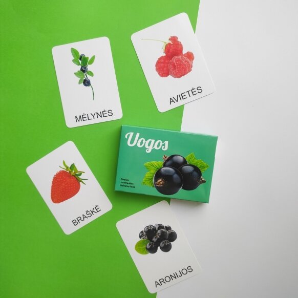 Edukacinių kortelių rinkinys Uogos